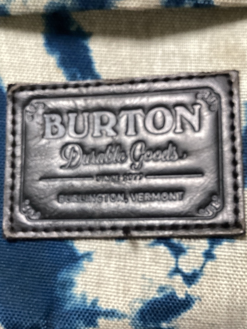 Burton Navy and Indigo Tie-Dye Daypack. Boho artisan minimalist rugged rucksack - Picture 8 of 8